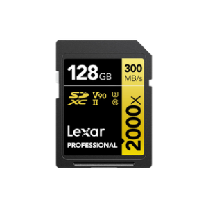 LEXAR CARTE SD SD2000X 128GB Professional 2000x SDHC™ UHS-II cards,up to 300MB/s read 260MB/s wr 12M