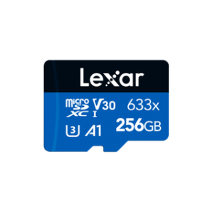 LEXAR CARTE SD MS633X 256GB High-Performance 633x microSDXC™ UHS-I with SD adapter, up to 100MB 12M